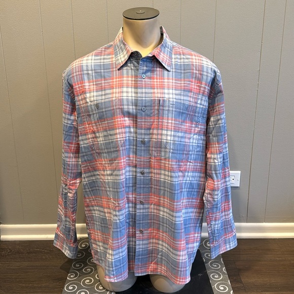 Orvis Men’s Extra Large Casual Button Down Shirt Pocket Zipper Plaid - Picture 1 of 7